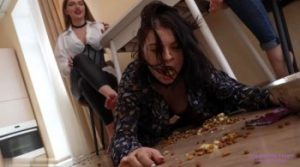 Licking Girls Feet - VALERIA and SARAH - Don't worry, fat whore, we'll feed you! LOL